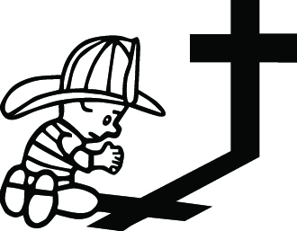 Boy with Fire Hat Praying Sticker 3208