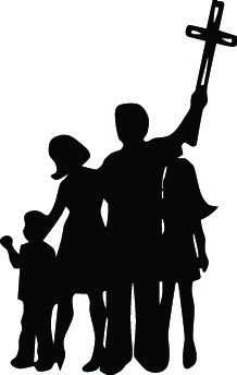 Family and Cross Sticker 3089