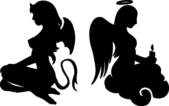 Angel Devil Silhouette Sticker 4121