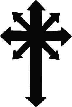 Arrow Cross Sticker 4182