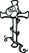 Cross and Roses Sticker 4162