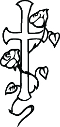 Cross and Roses Sticker 4164