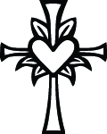 Cross and Heart Sticker 4265