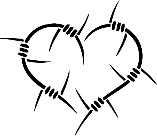 Heart of Barbwire Sticker 4056