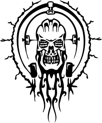 Cyber Skull Sticker 9