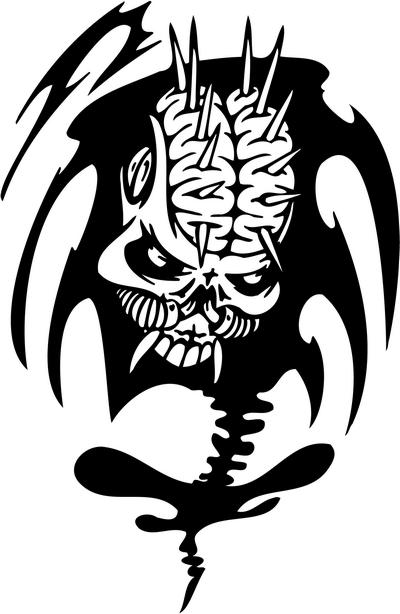 Cyber Skull Sticker 36