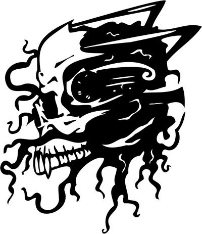 Cyber Skull Sticker 41