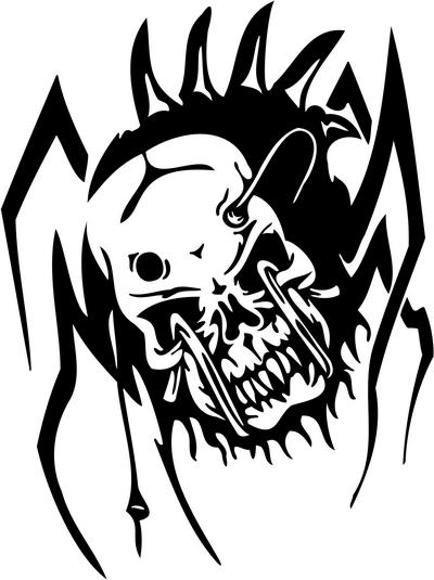 Cyber Skull Sticker 48