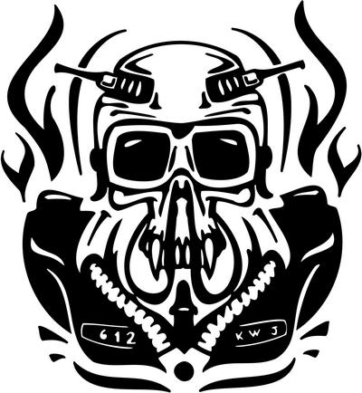 Cyber Skull Sticker 50