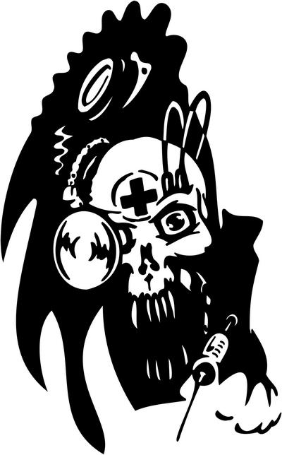 Cyber Skull Sticker 62