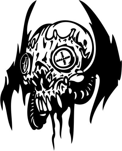 Cyber Skull Sticker 64