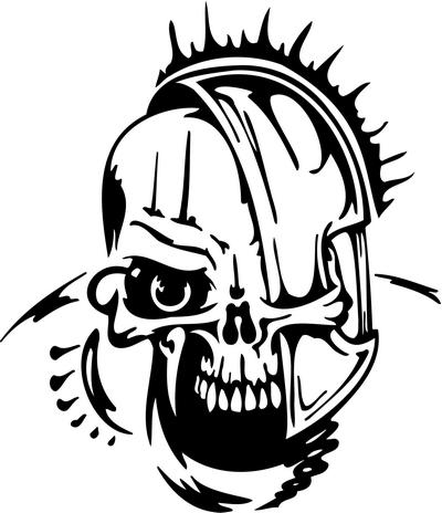 Cyber Skull Sticker 73