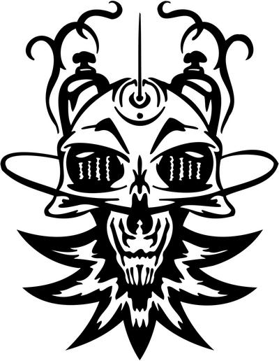 Cyber Skull Sticker 84