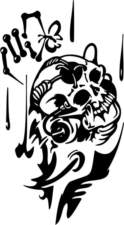 Cyber Skull Sticker 94