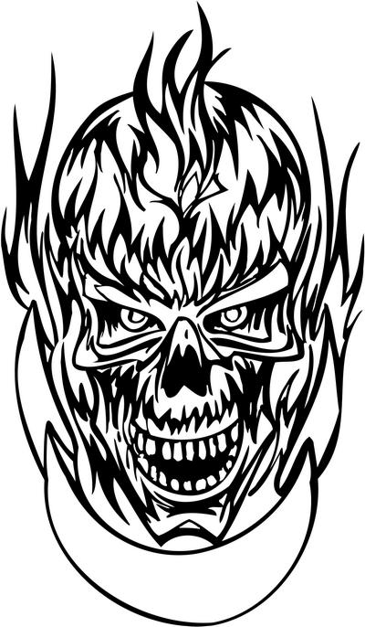 Flaming Skull Sticker 17