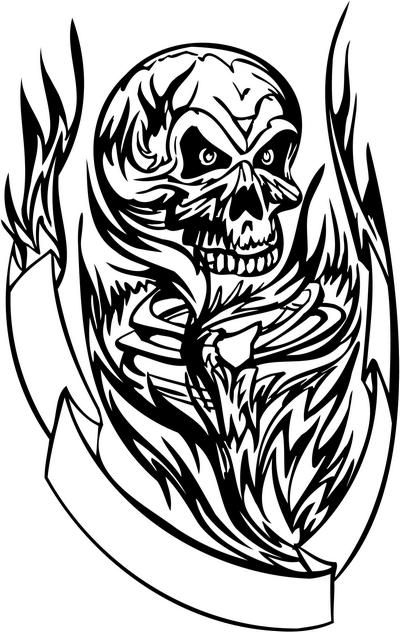 Flaming Skull Sticker 18