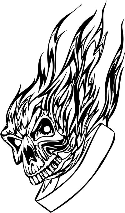 Flaming Skull Sticker 20