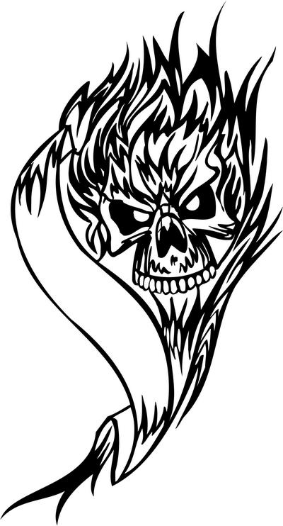 Flaming Skull Sticker 34