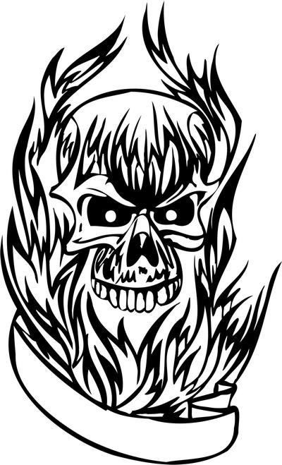 Flaming Skull Sticker 45
