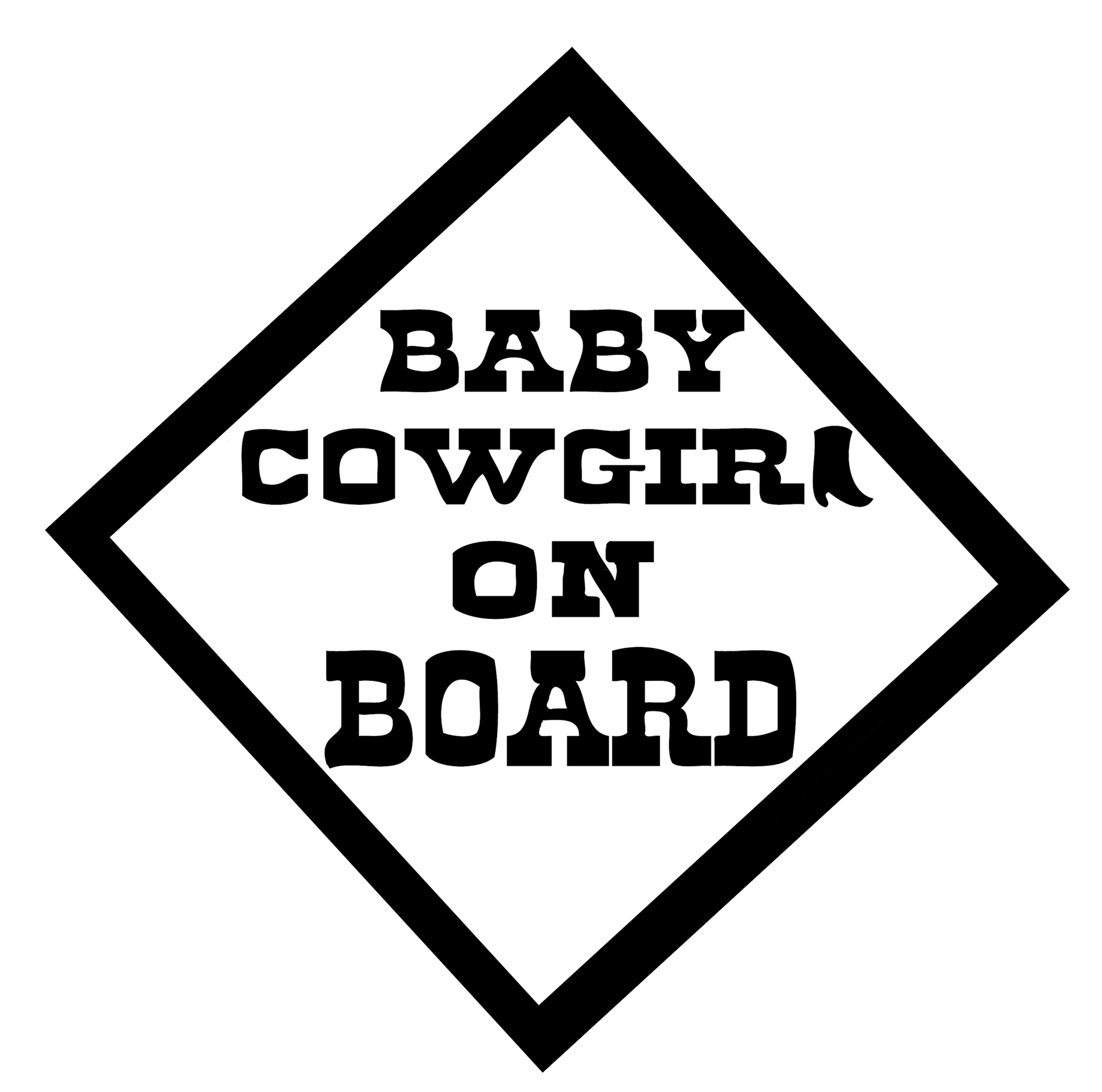 Baby Cowgirl on Board Sticker