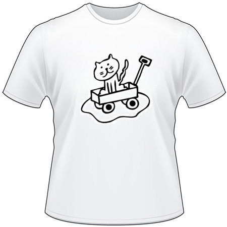 Cat in Wagon T-Shirt