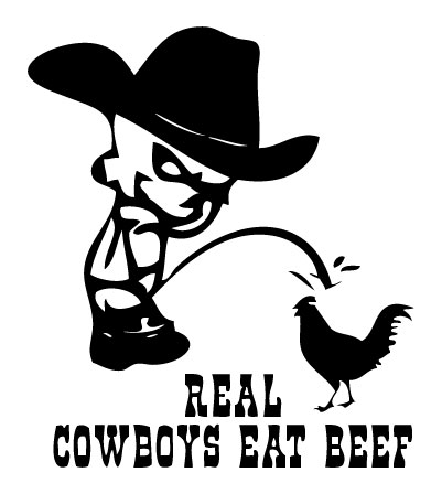 Cowboy Pee On Chicken Sticker