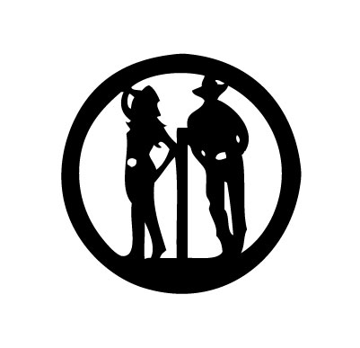 Country Couple in Circle Sticker
