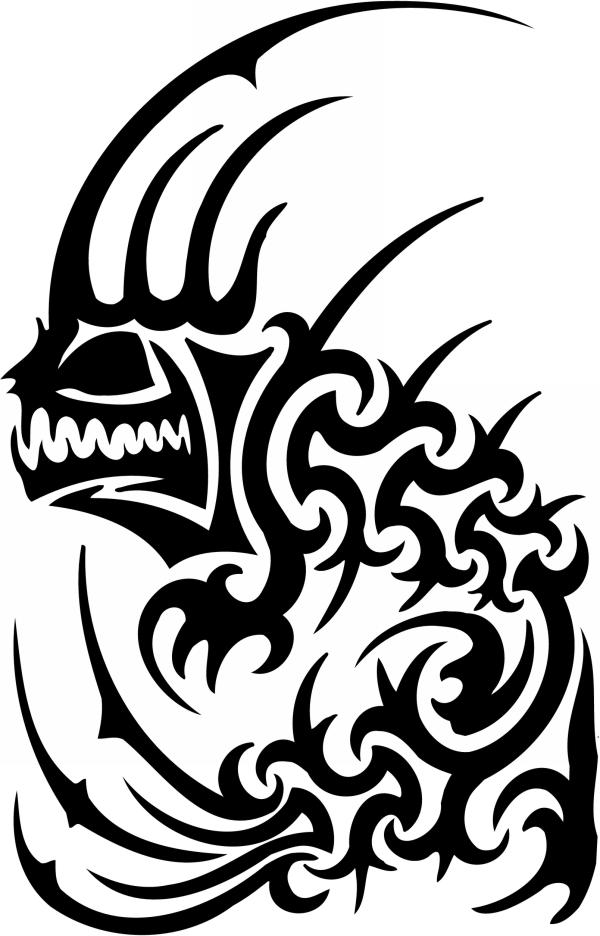 Tribal Water  Monster  Sticker 38