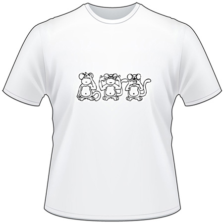 See Hear Speak no Evil Monkey T-Shirt