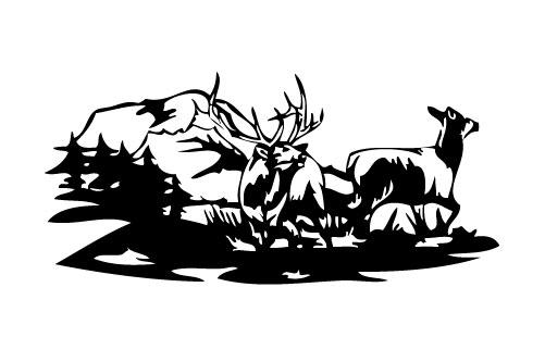 Elk Scene Sticker