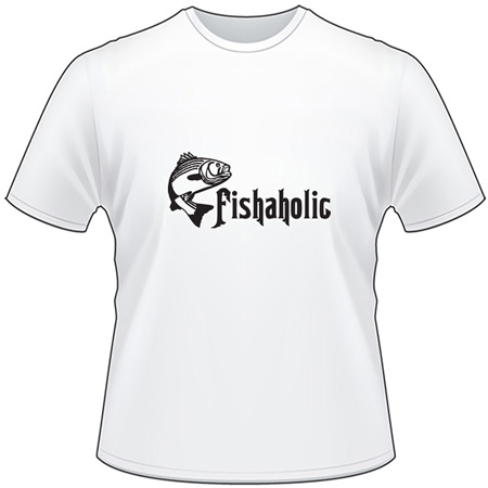 Fishaholic Striper Fishing T-Shirt 2