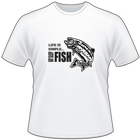 Life is Simple Eat Sleep Fish Salmon Fishing T-Shirt 2