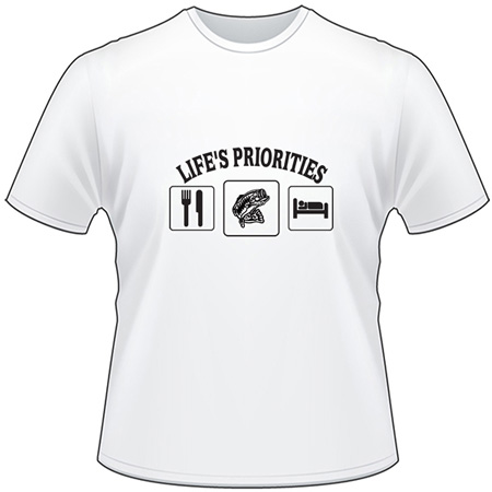 Lifes Priorities Eat Sleep Bass T-Shirt