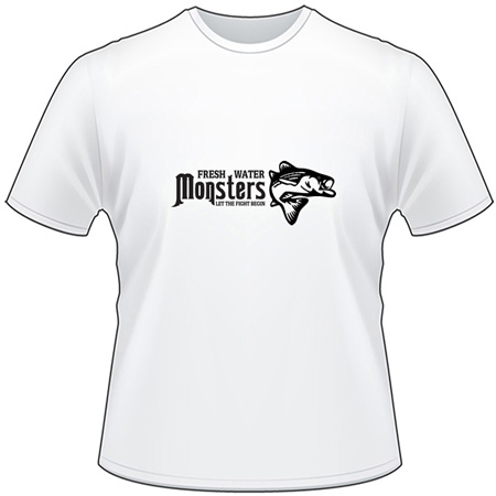 Fresh Water Monsters Let the Fight Begin Bass T-Shirt 3