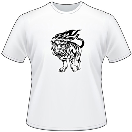 Flaming Big Cat T-Shirt 88
