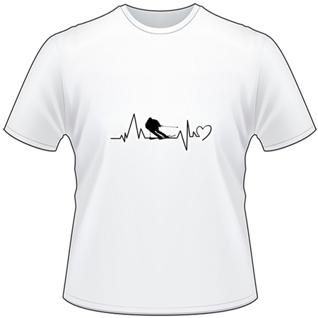 Skiing Heartbeat T-Shirt