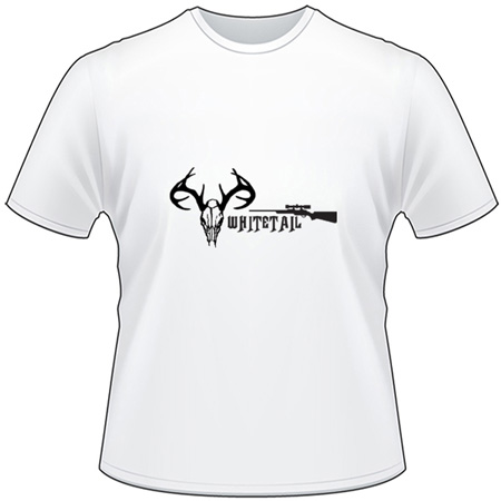 Whitetail Skull and Riffle T-Shirt