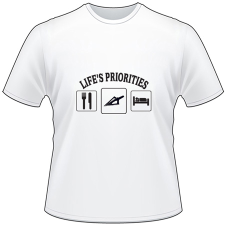 Life's Priorities Eat Broadhead Sleep T-Shirt
