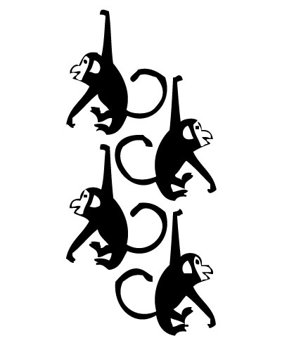 Monkey Hanging Around Sticker