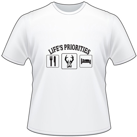 Life's Priorites Eat Buck Sleep T-Shirt