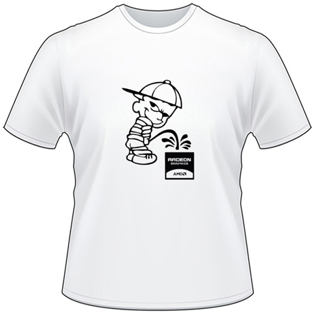 Calvin Pee On Radeon T-Shirt 2