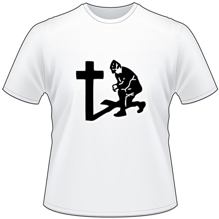 Military Kneeling at Cross T-Shirt