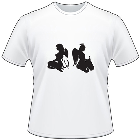 Angel Devil Silhouette T-Shirt 4121