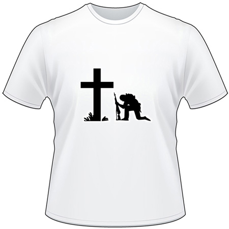 Troop Praying at Cross T-Shirt