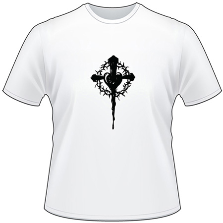 Cross and Heart T-Shirt 1204