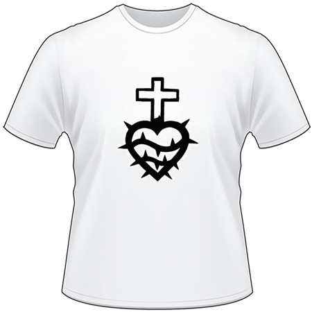 Cross and Heart T-Shirt 1057