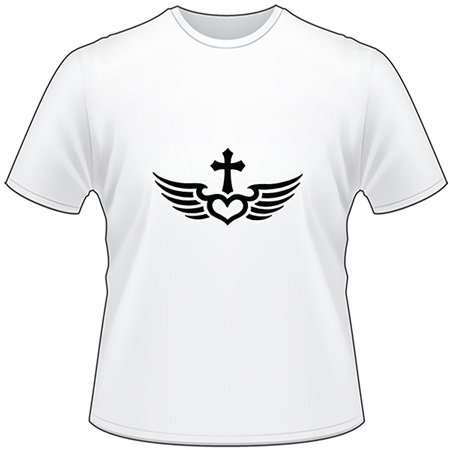 Cross and Heart T-Shirt 1068