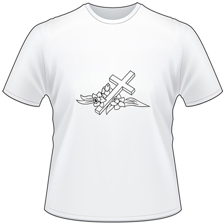 Cross and Flowers T-Shirt 3081