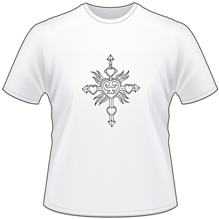 Cross and Heart T-Shirt 4149