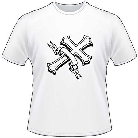 Cross and Banner T-Shirt 4167
